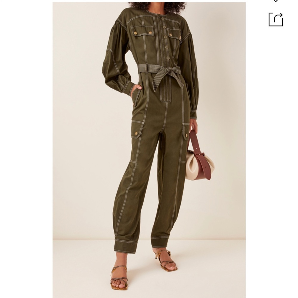 Stearling Belted Cotton-twill Jumpsuit